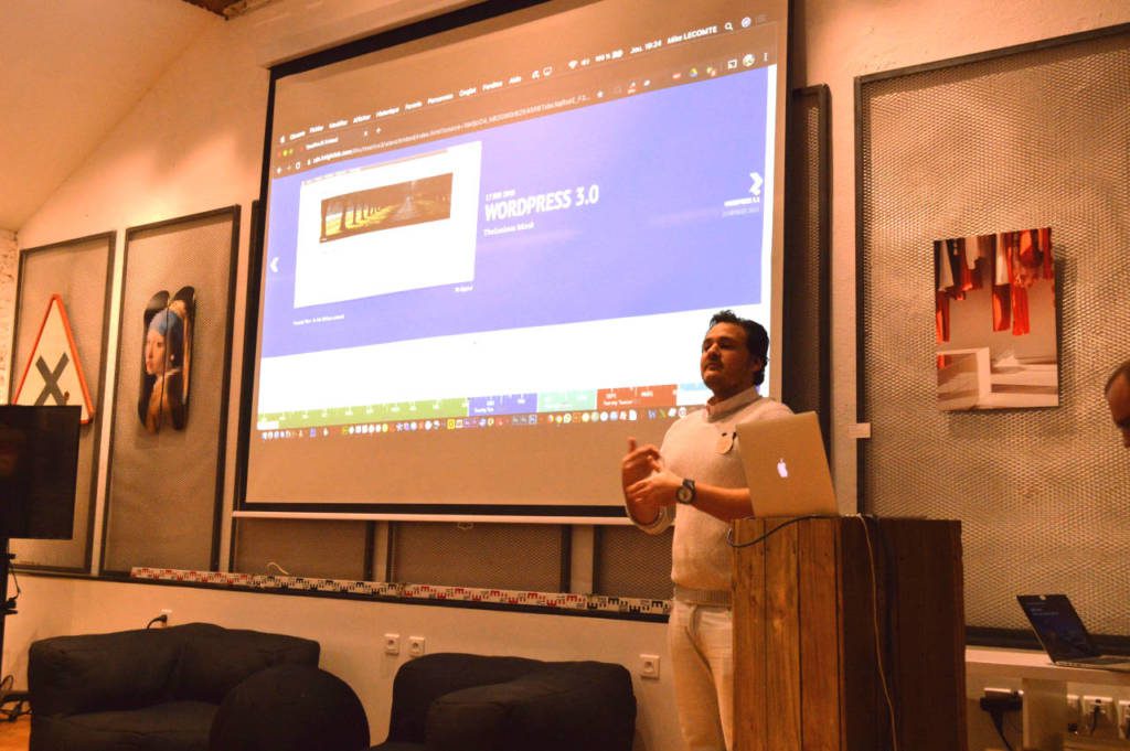 Mike Lecomte lors du Meetup WordPress Toulouse du 7 novembre 2019.